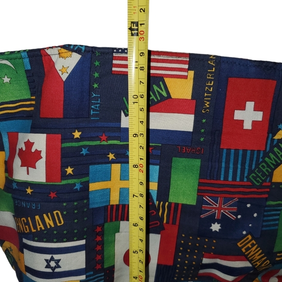 Flags of countries‎ tote bag, blue purse leather bottom velcro closure - Picture 7 of 9